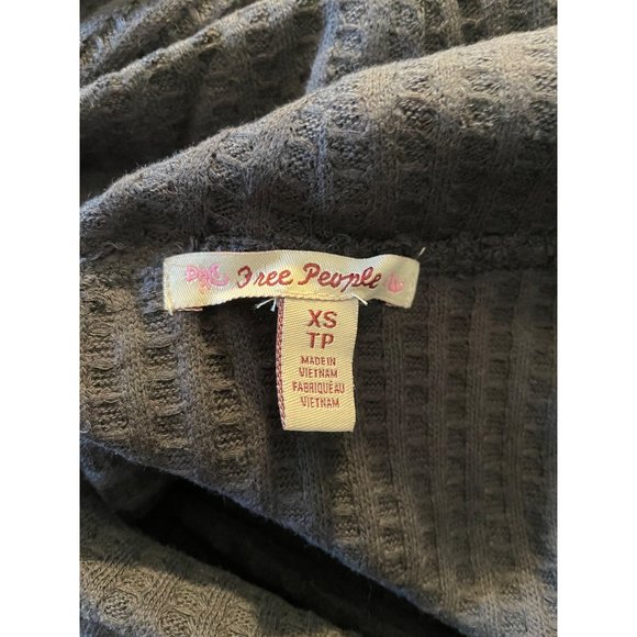 Free People Juicy Long Sleeve Thermal Sweater Size XS Black - Picture 5 of 6